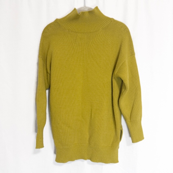 Maeve by Anthropologie Chartreuse Crystal Mock Neck Tunic Sweater Size XXSP - Picture 8 of 9